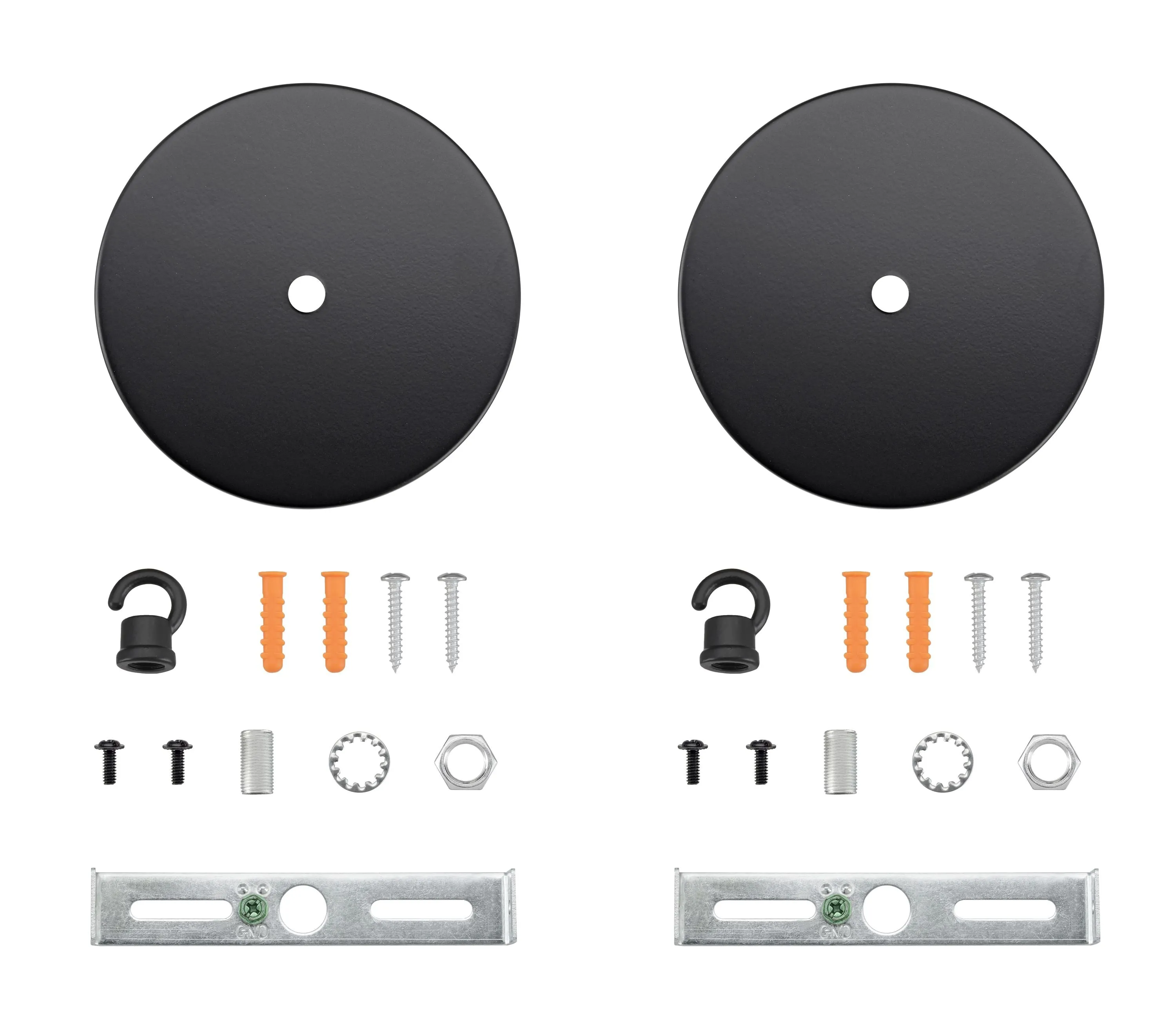 # 21510-1X Contemporary Chandelier Fixture Canopy Kit, 4-3/4" Diameter with Hook, 7/16" Center Hole, Matte Black, 1 Sets/Pack