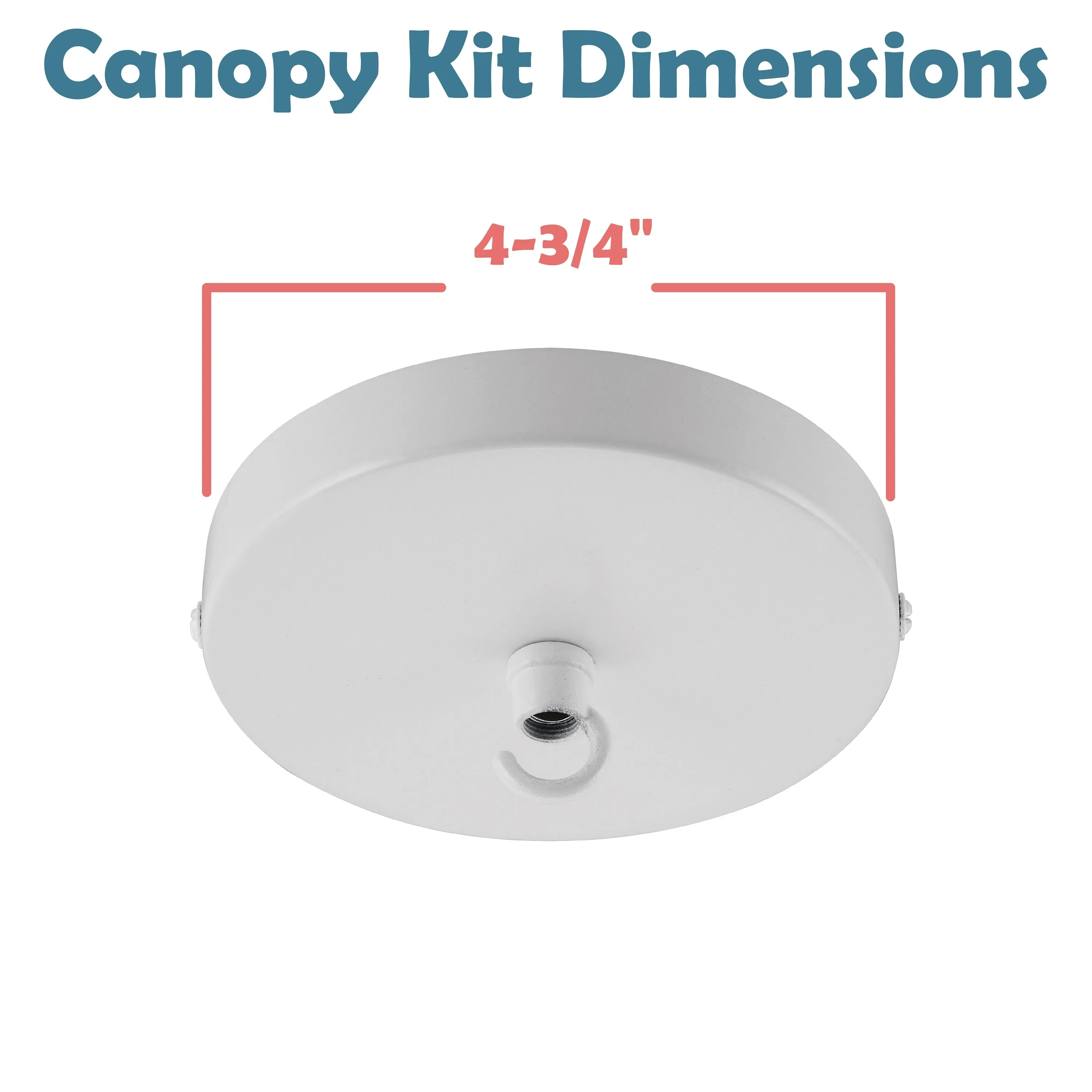 # 21510-2X Contemporary Chandelier Fixture Canopy Kit, 4-3/4" Diameter with Hook, 7/16" Center Hole, Matte White, 1 Sets/Pack