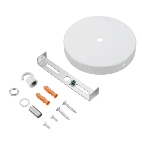 # 21510-2X Contemporary Chandelier Fixture Canopy Kit, 4-3/4" Diameter with Hook, 7/16" Center Hole, Matte White, 1 Sets/Pack