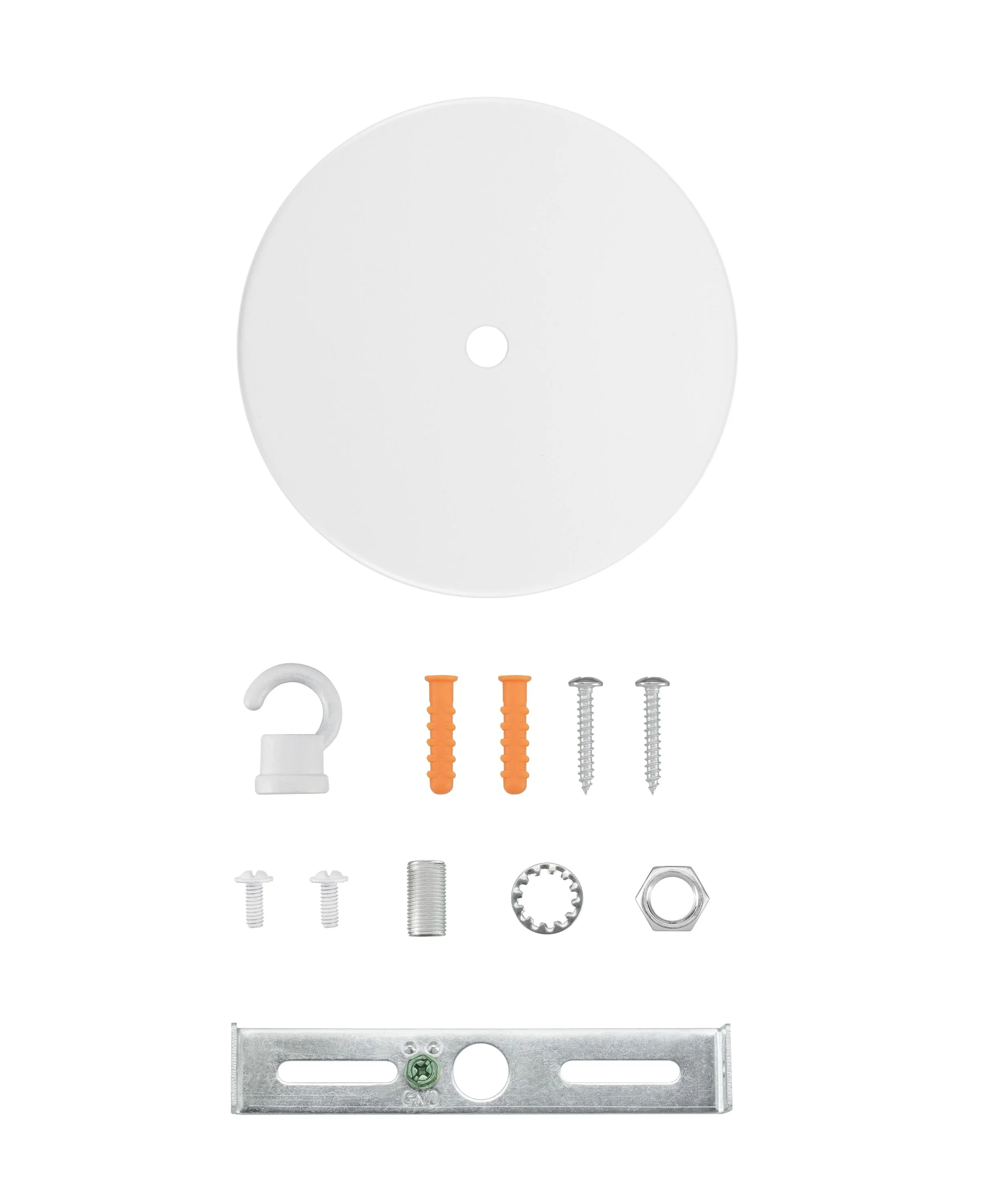 # 21510-2X Contemporary Chandelier Fixture Canopy Kit, 4-3/4" Diameter with Hook, 7/16" Center Hole, Matte White, 1 Sets/Pack