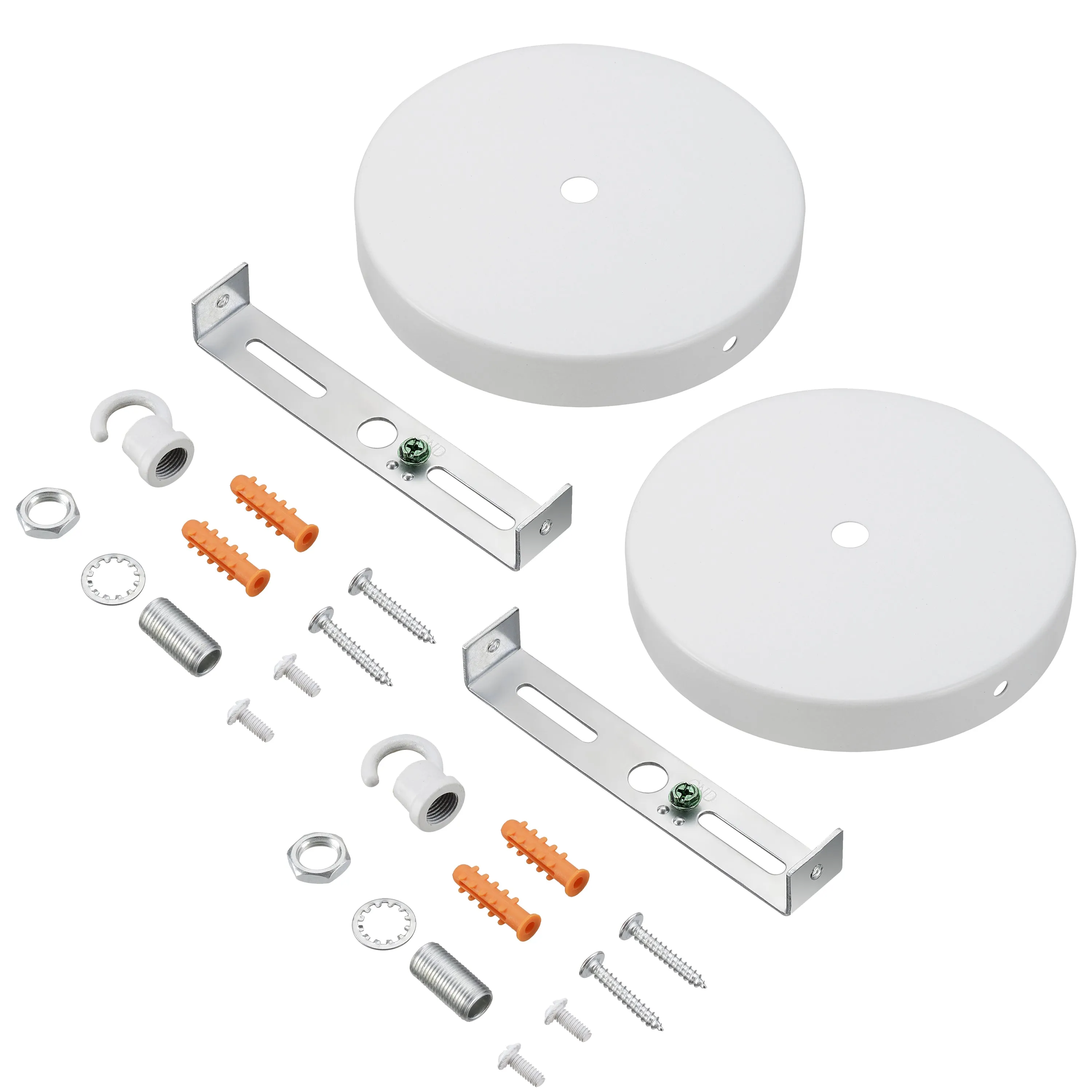 # 21510-2X Contemporary Chandelier Fixture Canopy Kit, 4-3/4" Diameter with Hook, 7/16" Center Hole, Matte White, 1 Sets/Pack