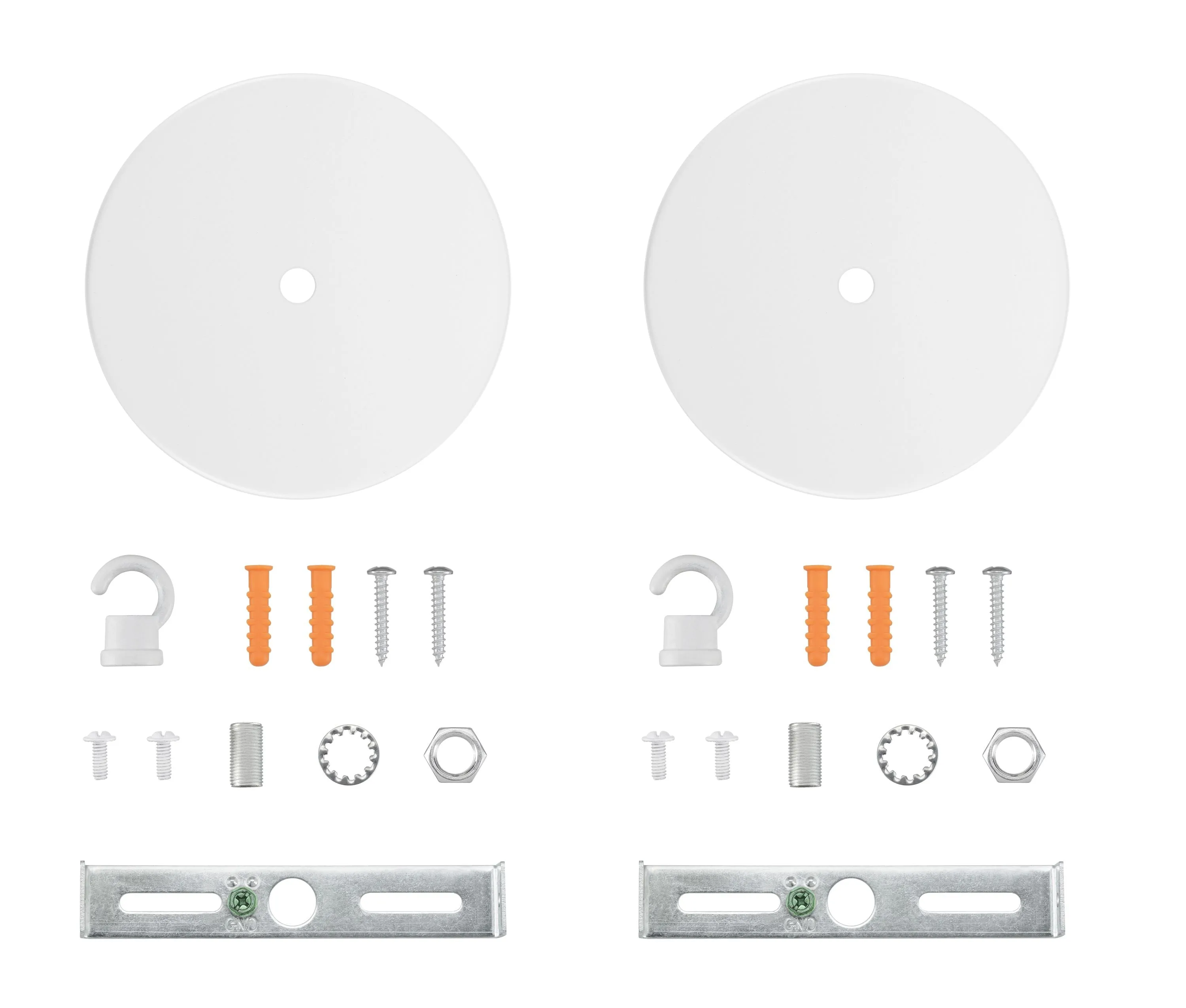 # 21510-2X Contemporary Chandelier Fixture Canopy Kit, 4-3/4" Diameter with Hook, 7/16" Center Hole, Matte White, 1 Sets/Pack