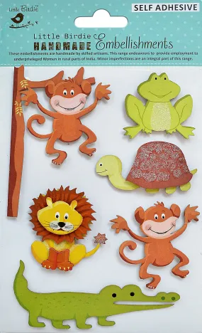 3D Embellishment 7/Pkg - Animal Buddies