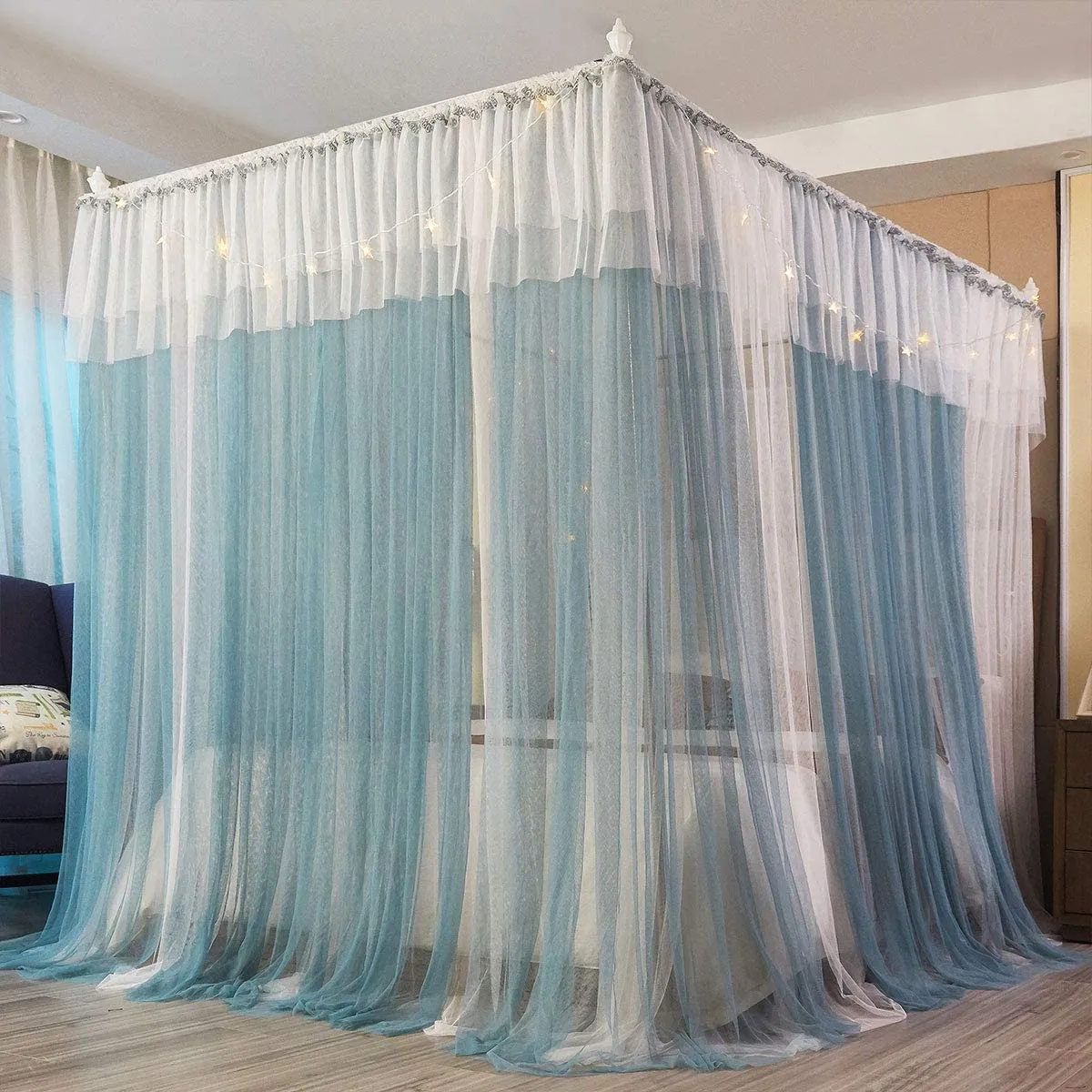 4 Corners Post Canopy Bed Curtains