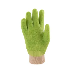 50mm 2.5'' Hi-vis heavy-duty Lime terry palm PVC gloves Abrasion-Lv4
