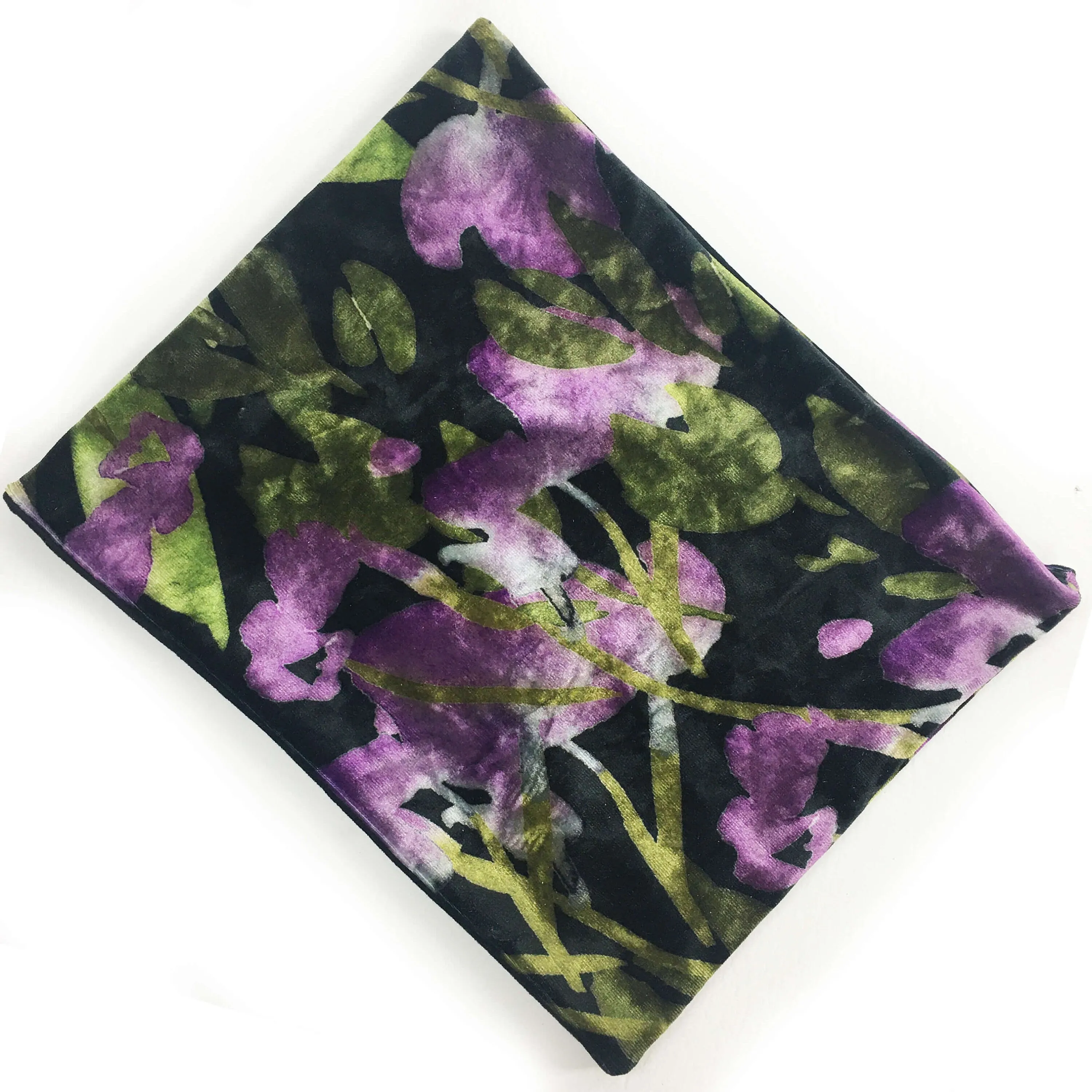 Abstract Leafs, Versatile Scarf, Headband, HatBand, Neck Warmer, Ladies Scarf, Velour Scarf, Designer Gaiter, Handpainted and printed