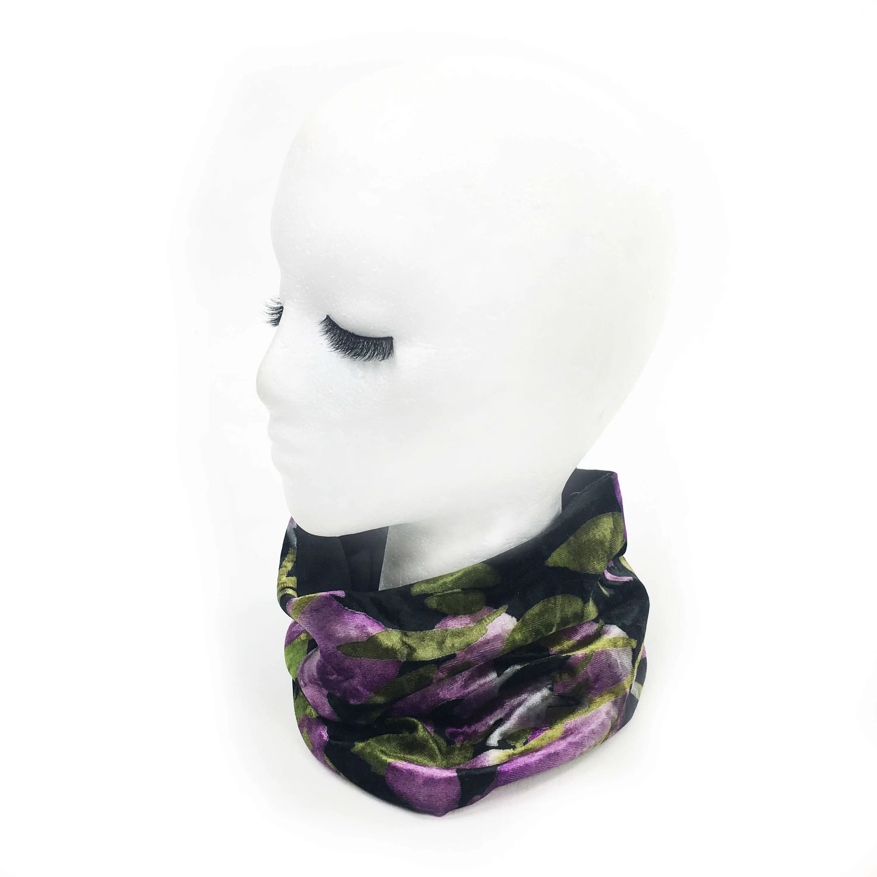 Abstract Leafs, Versatile Scarf, Headband, HatBand, Neck Warmer, Ladies Scarf, Velour Scarf, Designer Gaiter, Handpainted and printed