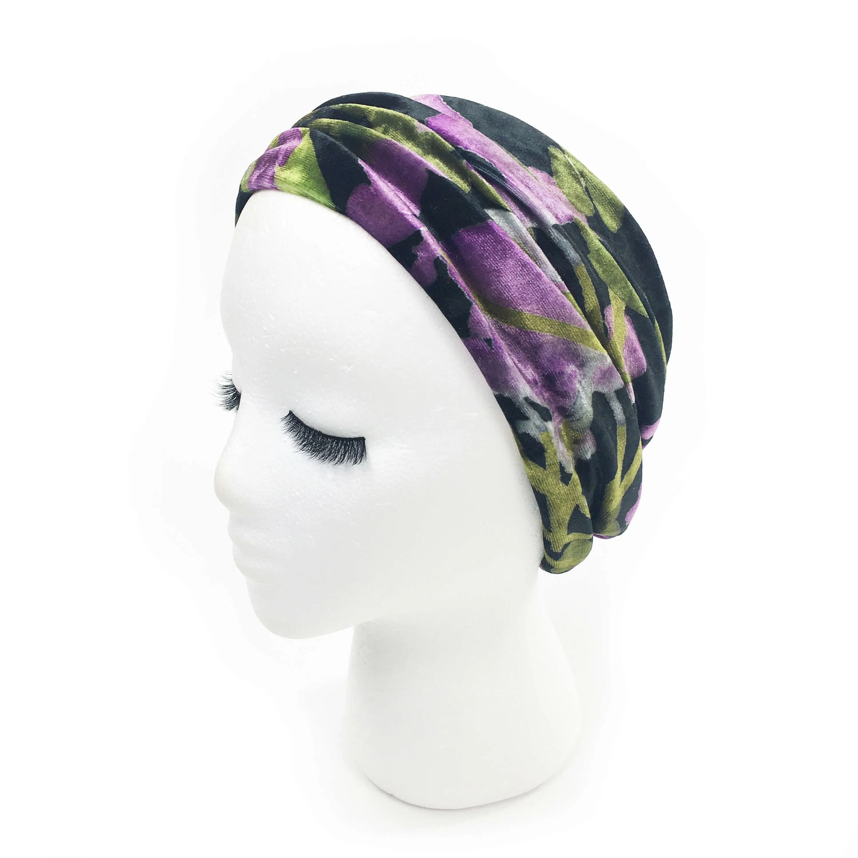 Abstract Leafs, Versatile Scarf, Headband, HatBand, Neck Warmer, Ladies Scarf, Velour Scarf, Designer Gaiter, Handpainted and printed