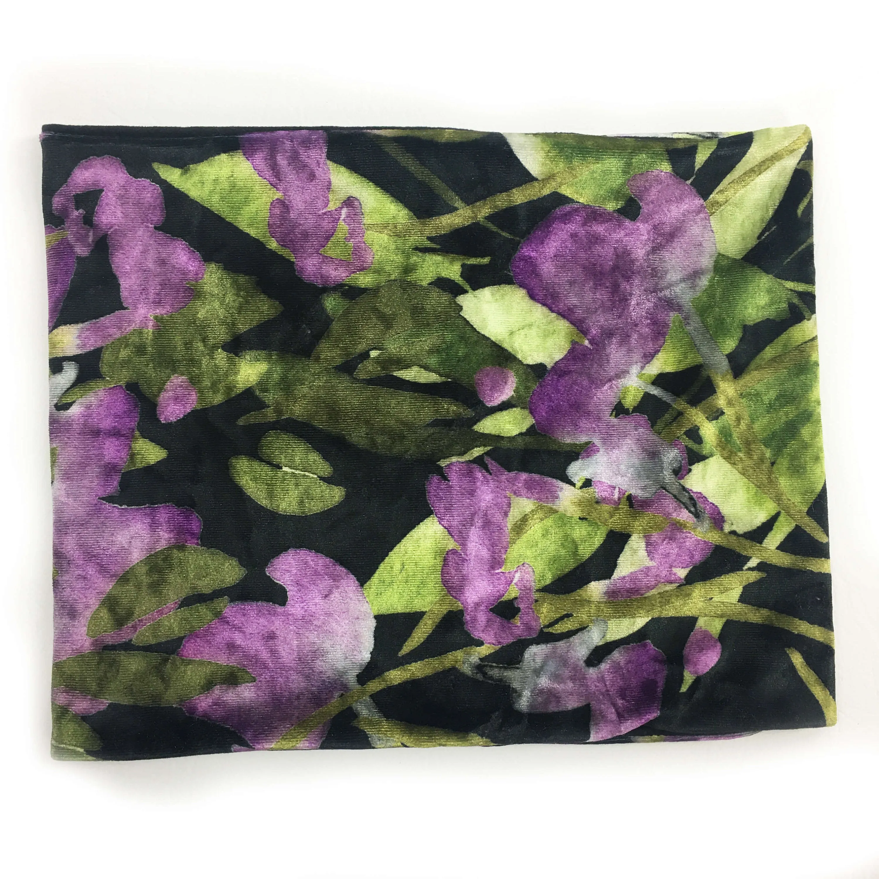 Abstract Leafs, Versatile Scarf, Headband, HatBand, Neck Warmer, Ladies Scarf, Velour Scarf, Designer Gaiter, Handpainted and printed