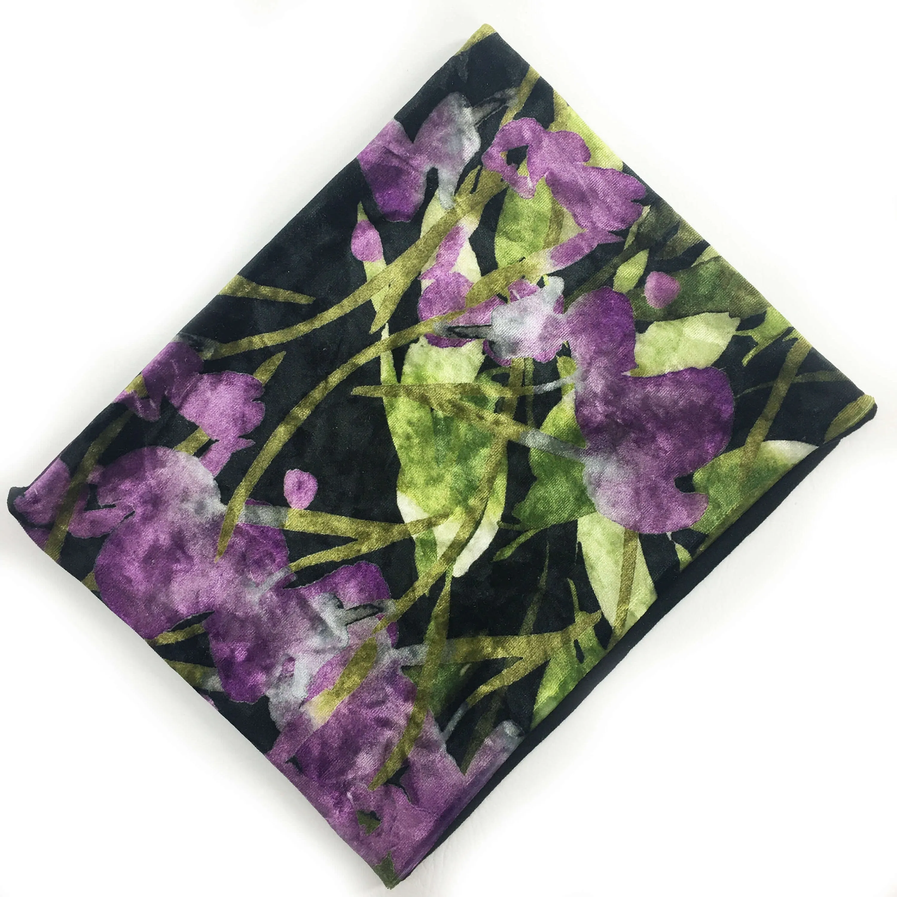 Abstract Leafs, Versatile Scarf, Headband, HatBand, Neck Warmer, Ladies Scarf, Velour Scarf, Designer Gaiter, Handpainted and printed