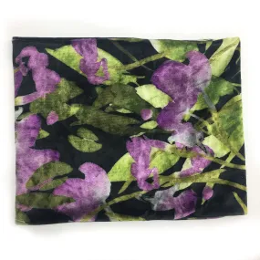 Abstract Leafs, Versatile Scarf, Headband, HatBand, Neck Warmer, Ladies Scarf, Velour Scarf, Designer Gaiter, Handpainted and printed