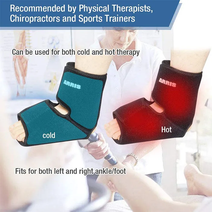 ARRIS Ankle and Foot Ice Pack Therapy Wrap for Sprained Ankle, Achilles Tendon Injuries, Plantar Fasciitis, Bursitis & Sore Feet