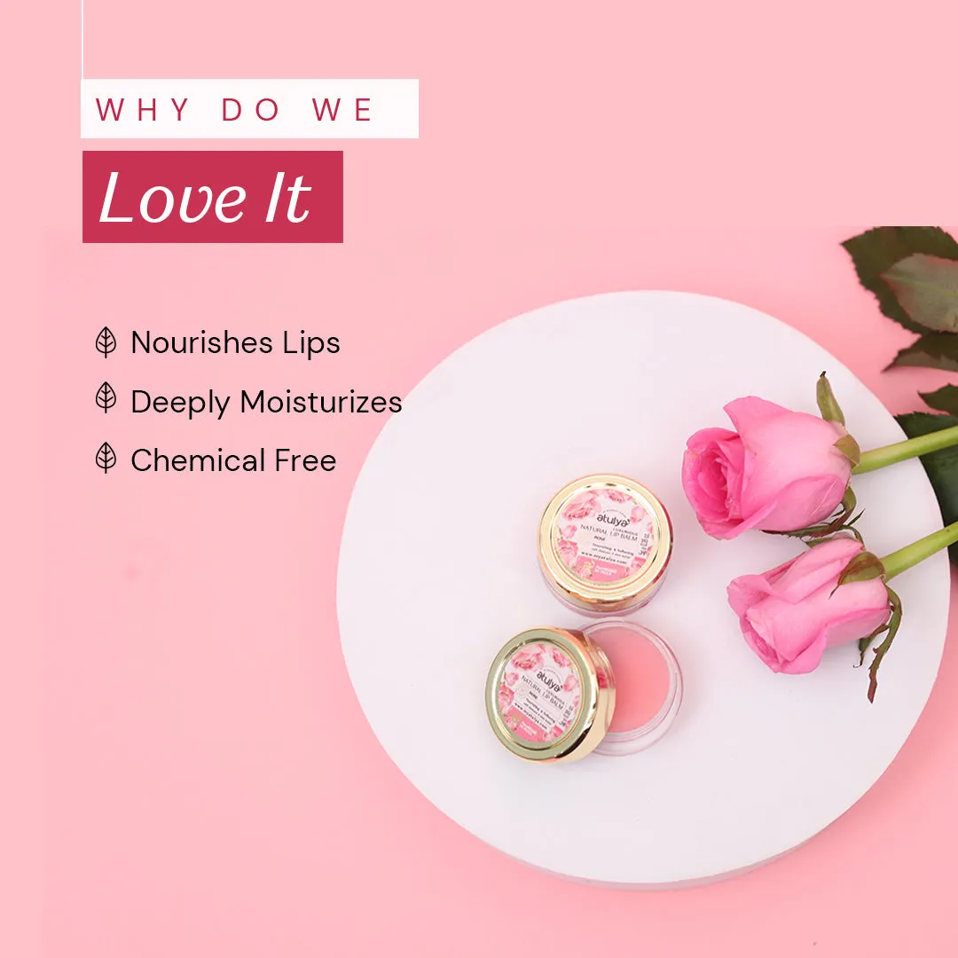 atulya Rose Natural Lip Balm with Bees Wax & Honey 5 Gm (Buy Any7 Products & Save Rs.700 Use code : RS700)