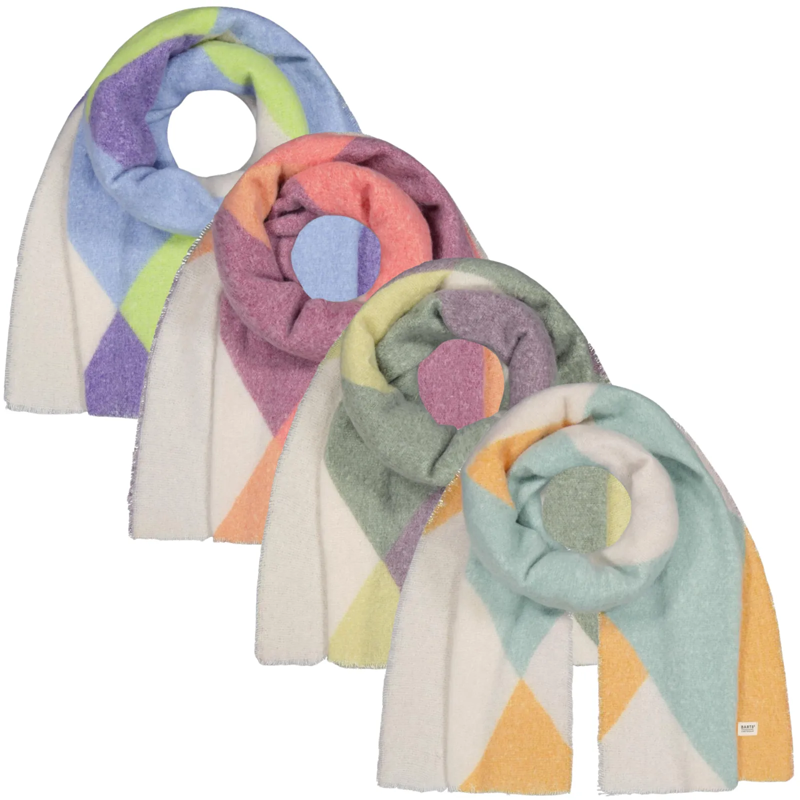 Barts Womens Taats Soft Colourblock Short Fringes Scarf
