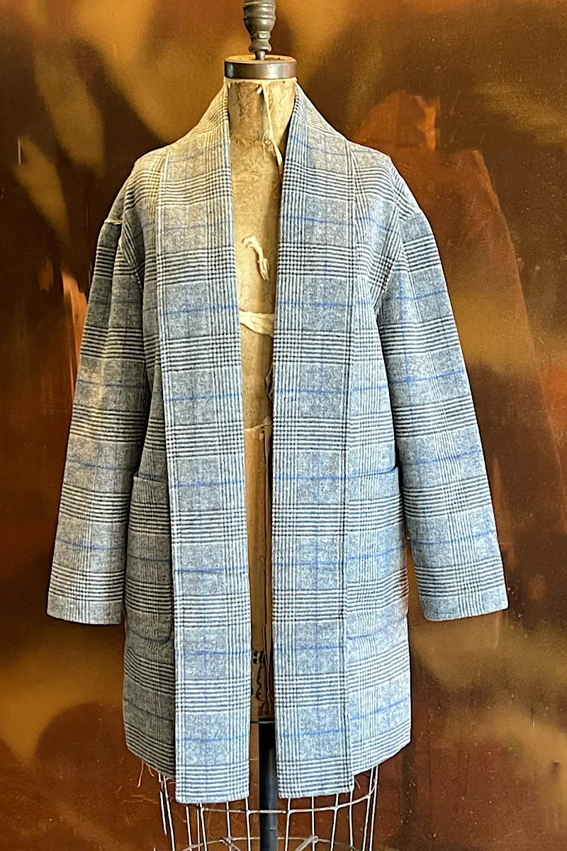 Blue Skies Pinstripe Shrug