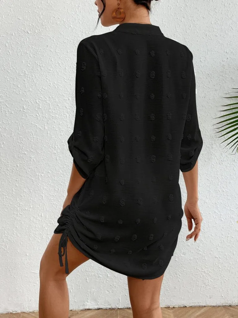 Button Down Bathing Suit Cover Up Dress