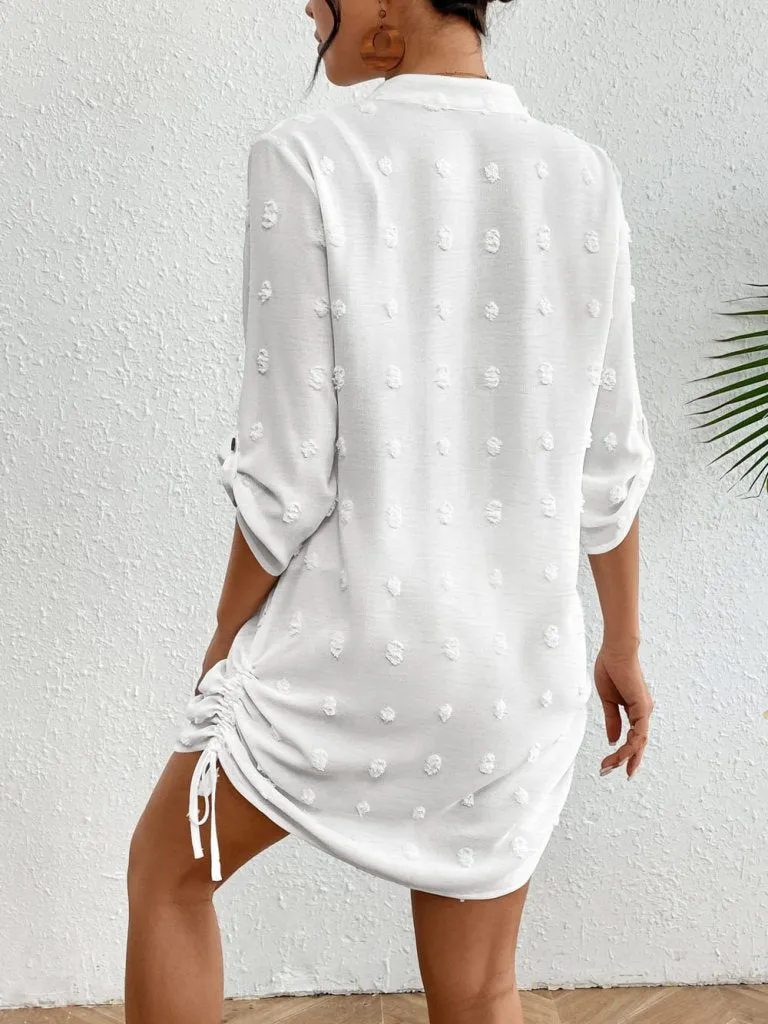 Button Down Bathing Suit Cover Up Dress