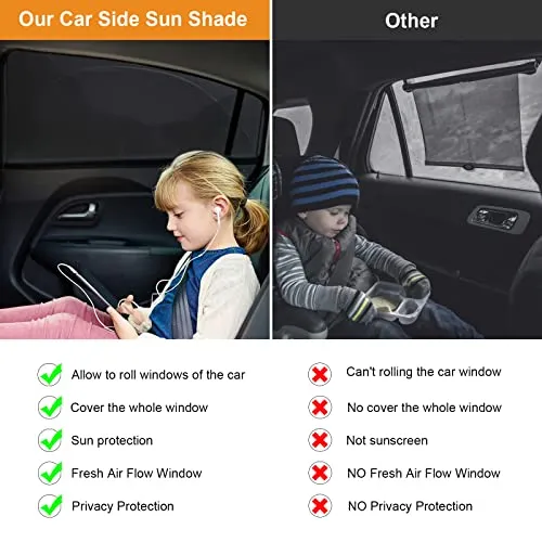 Car Window Shades 2 Pack Breathable Mesh Side Window for Baby