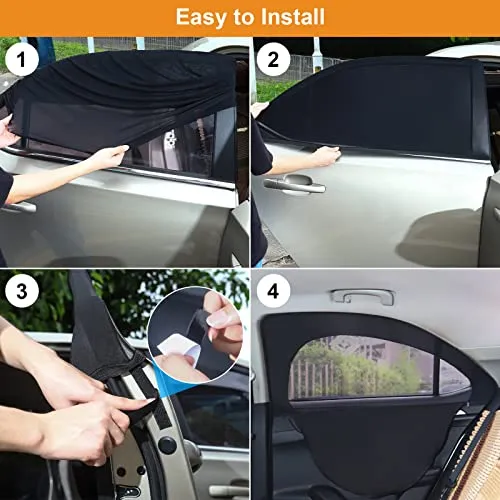 Car Window Shades for Side Windows,2 Pack Breathable Mesh Side Window Sunshades Cover for Baby,Side Window Screen for Privacy,Sun Glare Protection,Car Camping Trip Interior Accessories