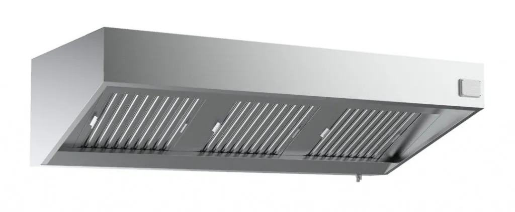 Combisteel 1100mm Deep Extraction Hood 2400mm Wide With Motor, Filters & LED Lights - 7333.1120