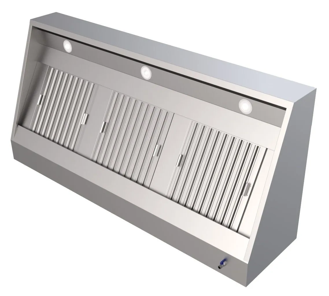Combisteel Stainless Steel Wall-Mounted Extraction Hood 2000mm Wide x 1100mm Deep - 7333.1145
