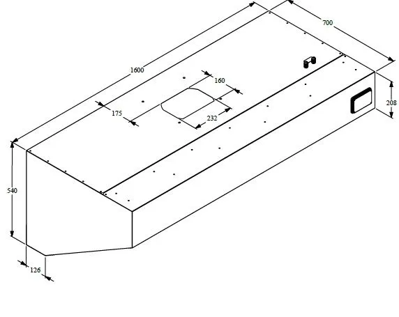 Combisteel Stainless Steel Wall-Mounted Extraction Hood Complete Unit 1600mm Wide - 7333.0710