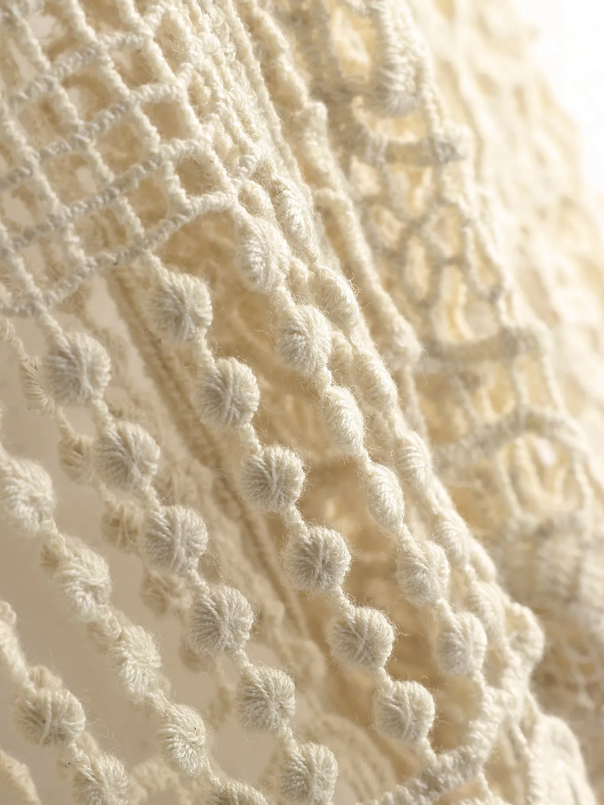 Custom V-Neck Tassel Hollow Short Sleeve Beige Beachwear