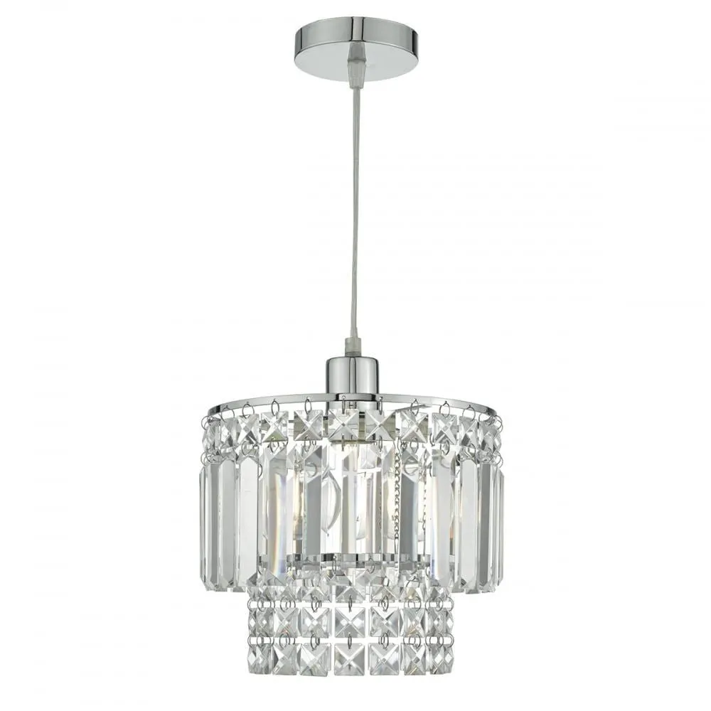 Dar KYL6550 | Kyla Easy Fit Pendant | Polished Chrome/Clear