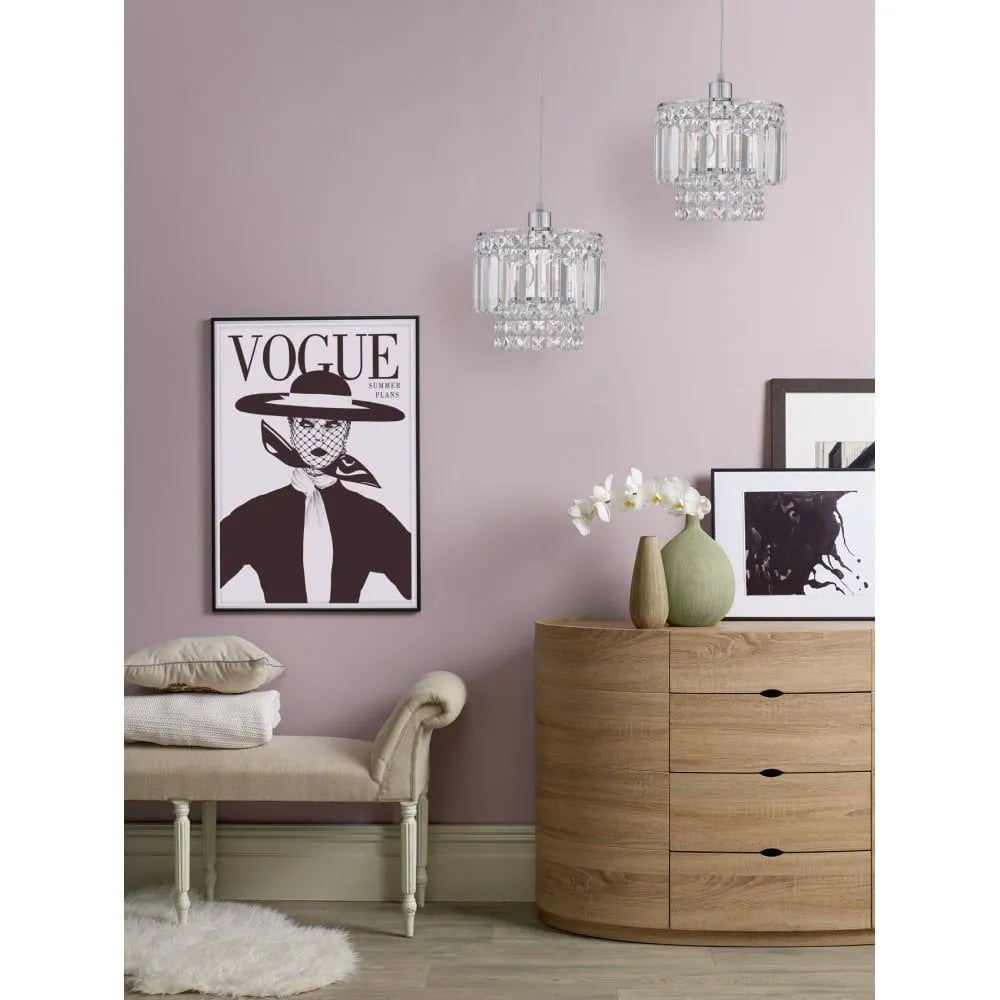 Dar KYL6550 | Kyla Easy Fit Pendant | Polished Chrome/Clear