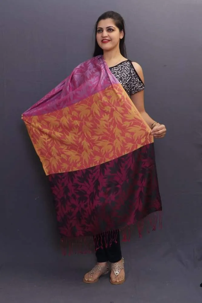 Delicate Wrap Along With Various Colours And Leafy Pattern Looks Extermly Different And Unique.