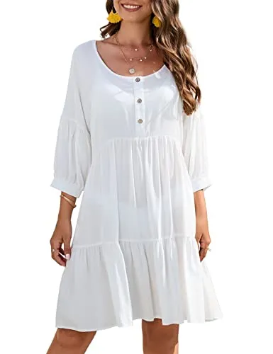 Flowy Hem Beachwear: Women's Casual Swimsuit Cover Up