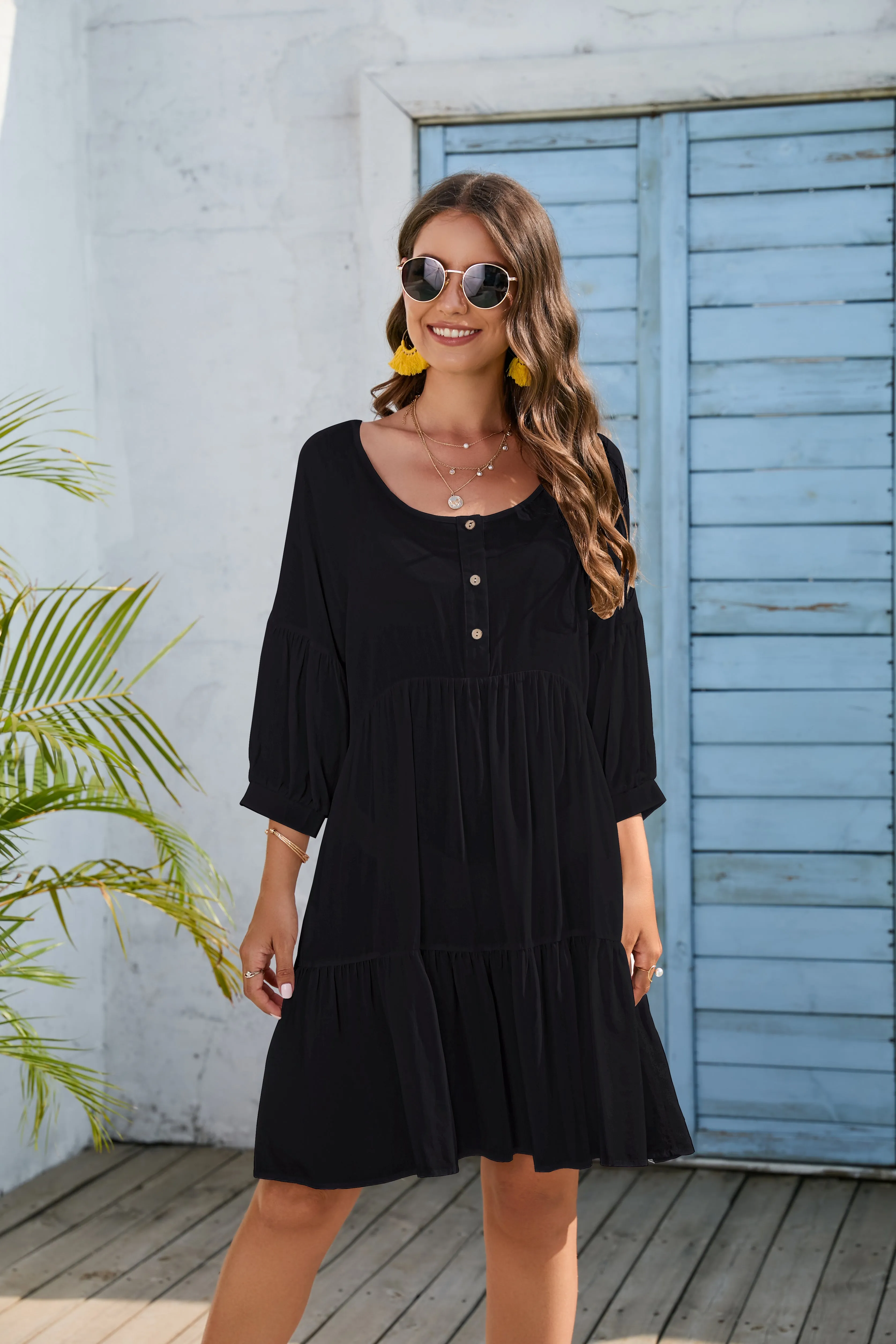 Flowy Hem Beachwear: Women's Casual Swimsuit Cover Up