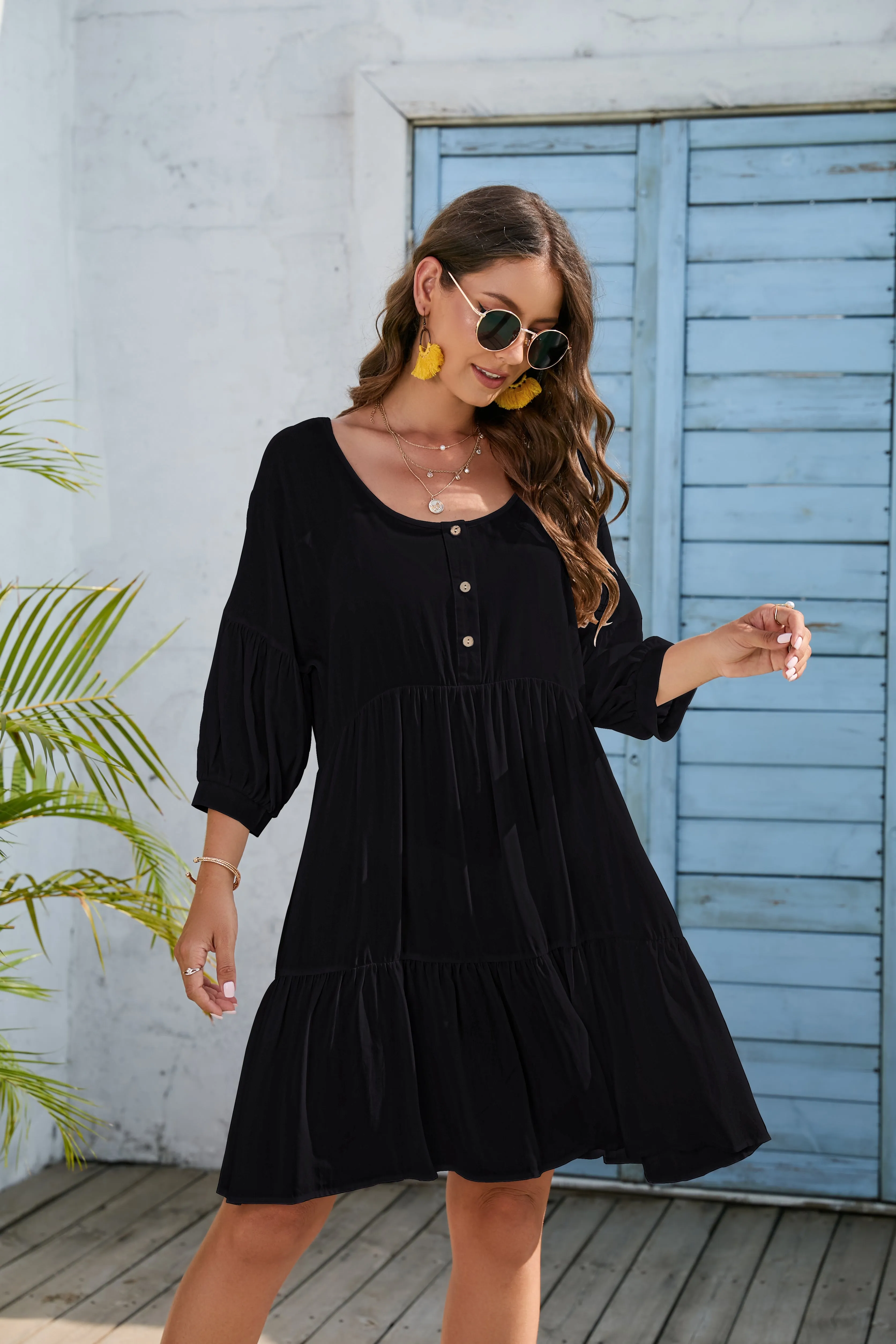 Flowy Hem Beachwear: Women's Casual Swimsuit Cover Up