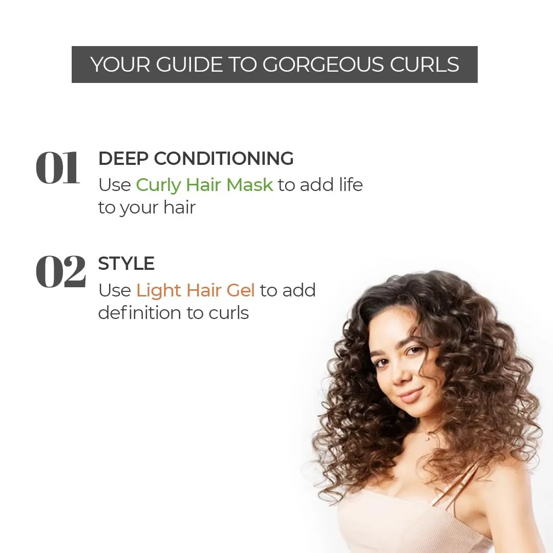 Hair Mask and Hair Gel Light Combo | Dry, Frizzy and Wavy hair products | Curly hair Products | Hair care for curly hair | Shea Butter | Coconut | Created by Savio John Pereira (pack of 2)