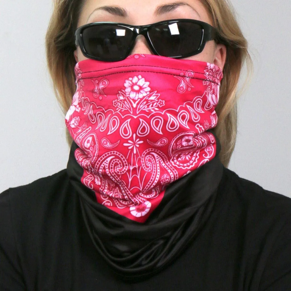 Hot Leathers Pink Paisley Neck Gaiter