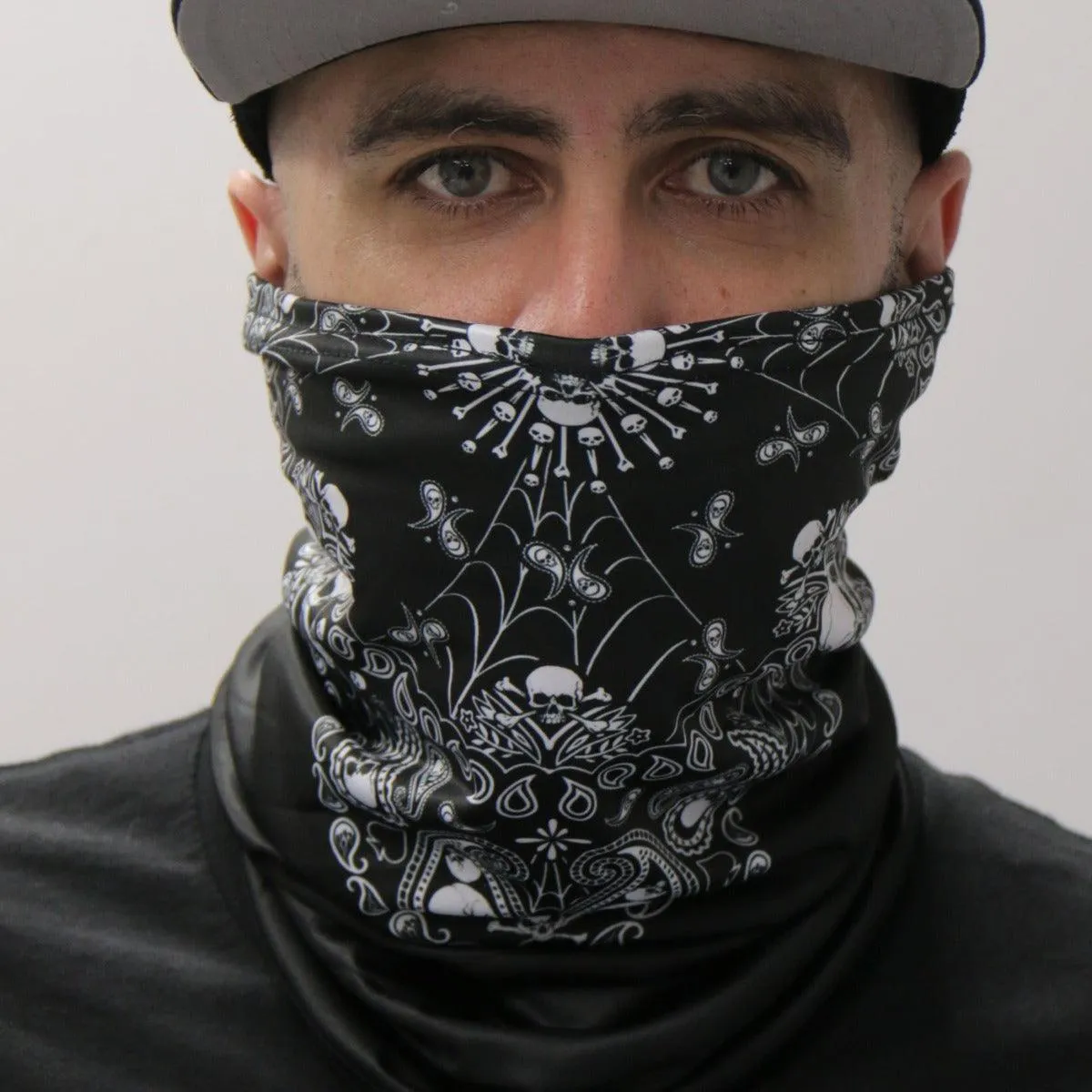 Hot Leathers Skull Paisley Neck Gaiter Mask