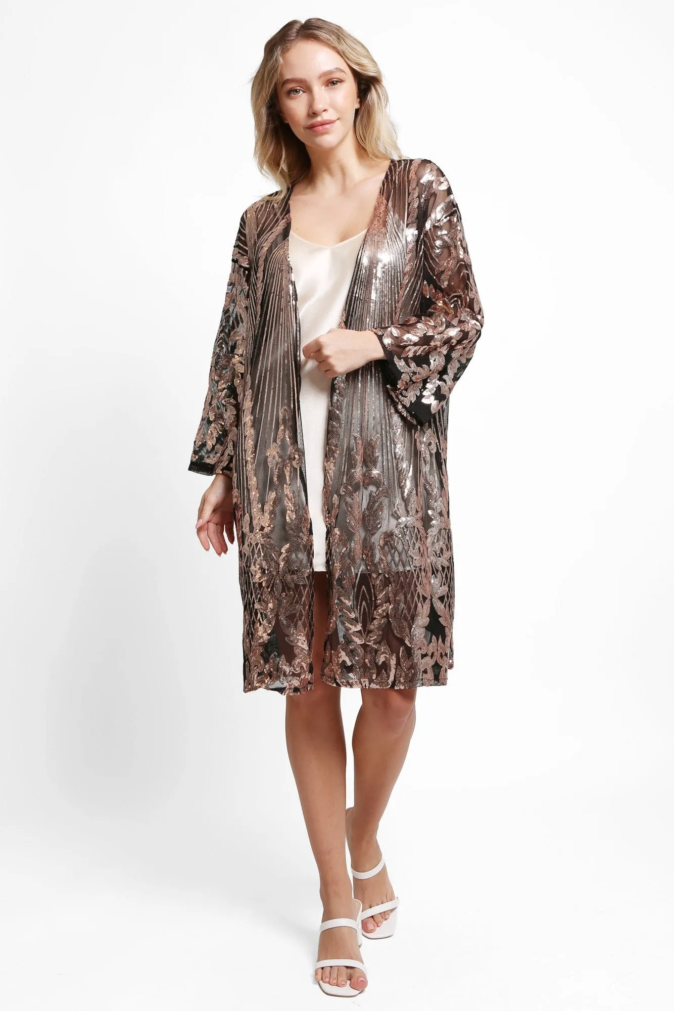 JP3520 Brielle Sequin Kimono