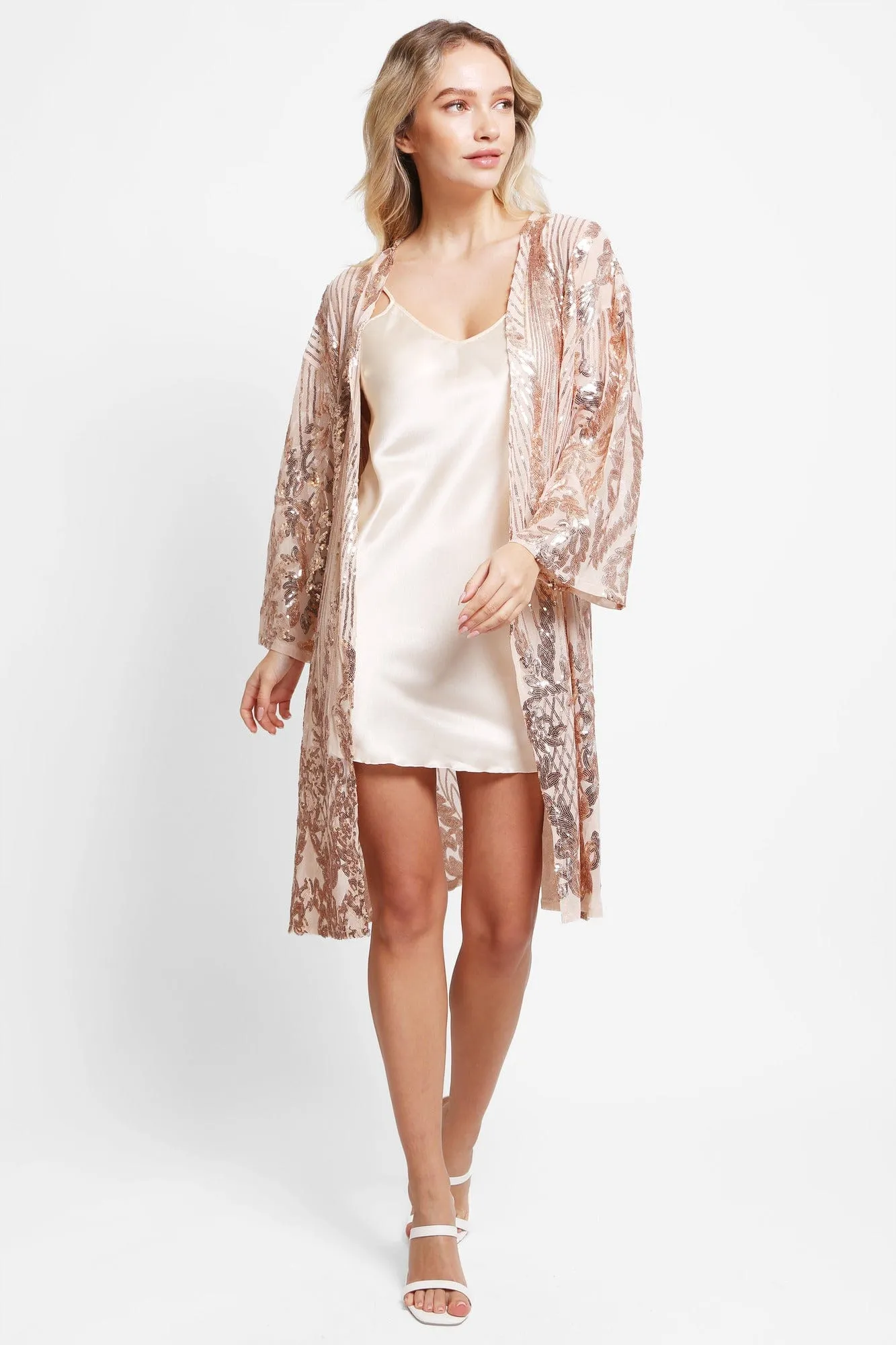 JP3520 Brielle Sequin Kimono