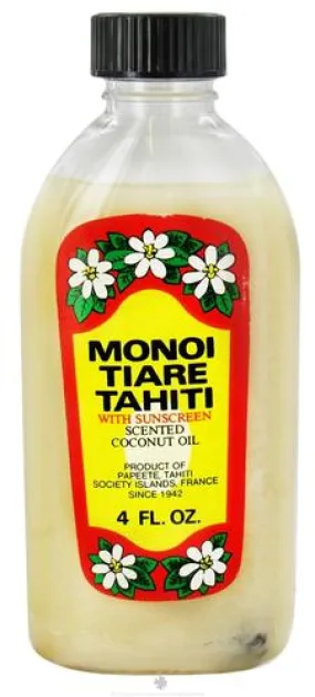 MONOI TIARE - Coconut Oil, Sunscreen, Scented SPF2 - 4 oz