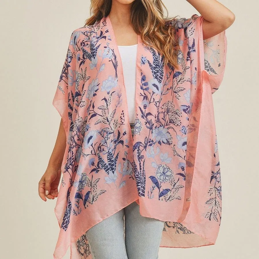 MS0212 Flower Pattern Beach Summer Kimono