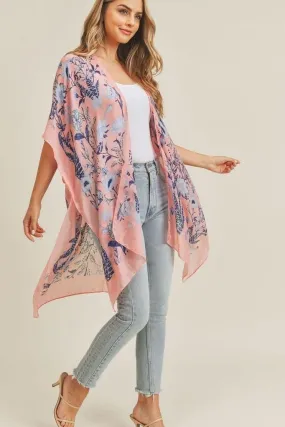 MS0212 Flower Pattern Beach Summer Kimono