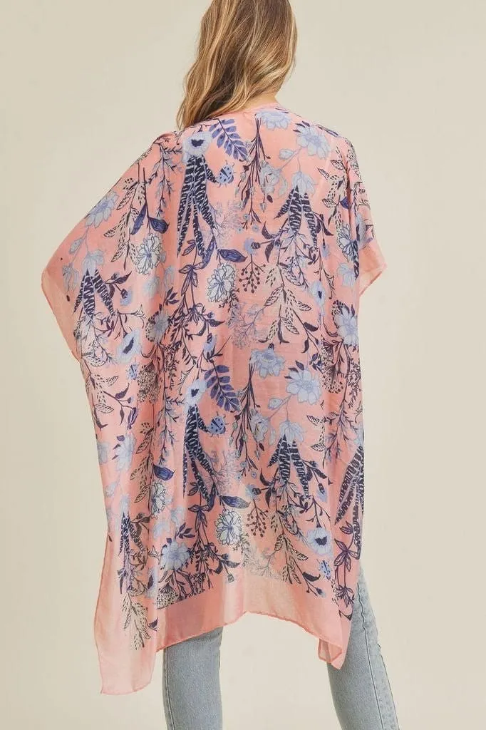 MS0212 Flower Pattern Beach Summer Kimono