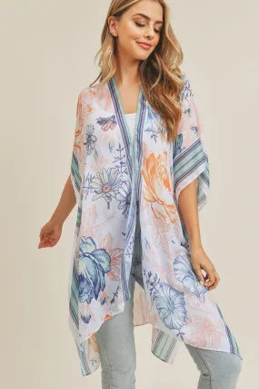 MS0224 Multi Flower Pattern Summer Kimono