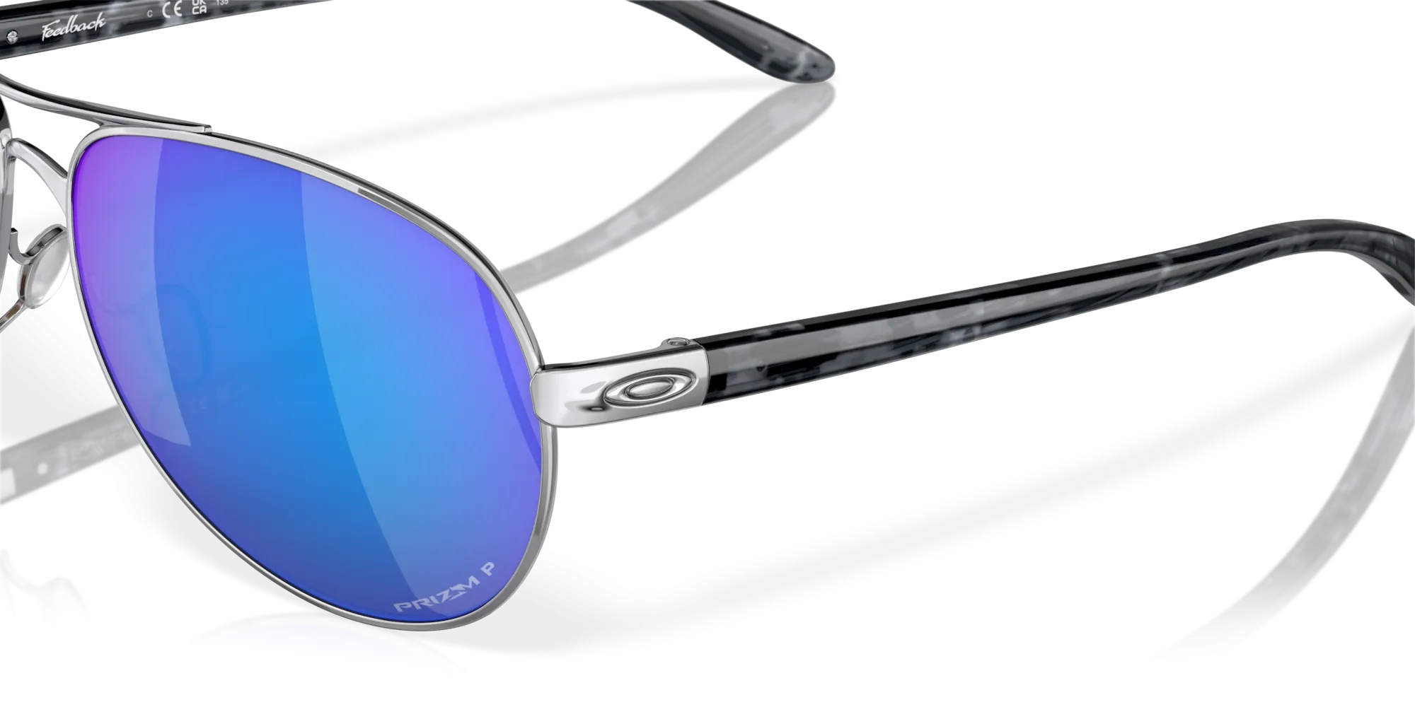 Oakley Feedback Color: Prizm Sapphire Polarized Lenses, Polished Chrome Frame