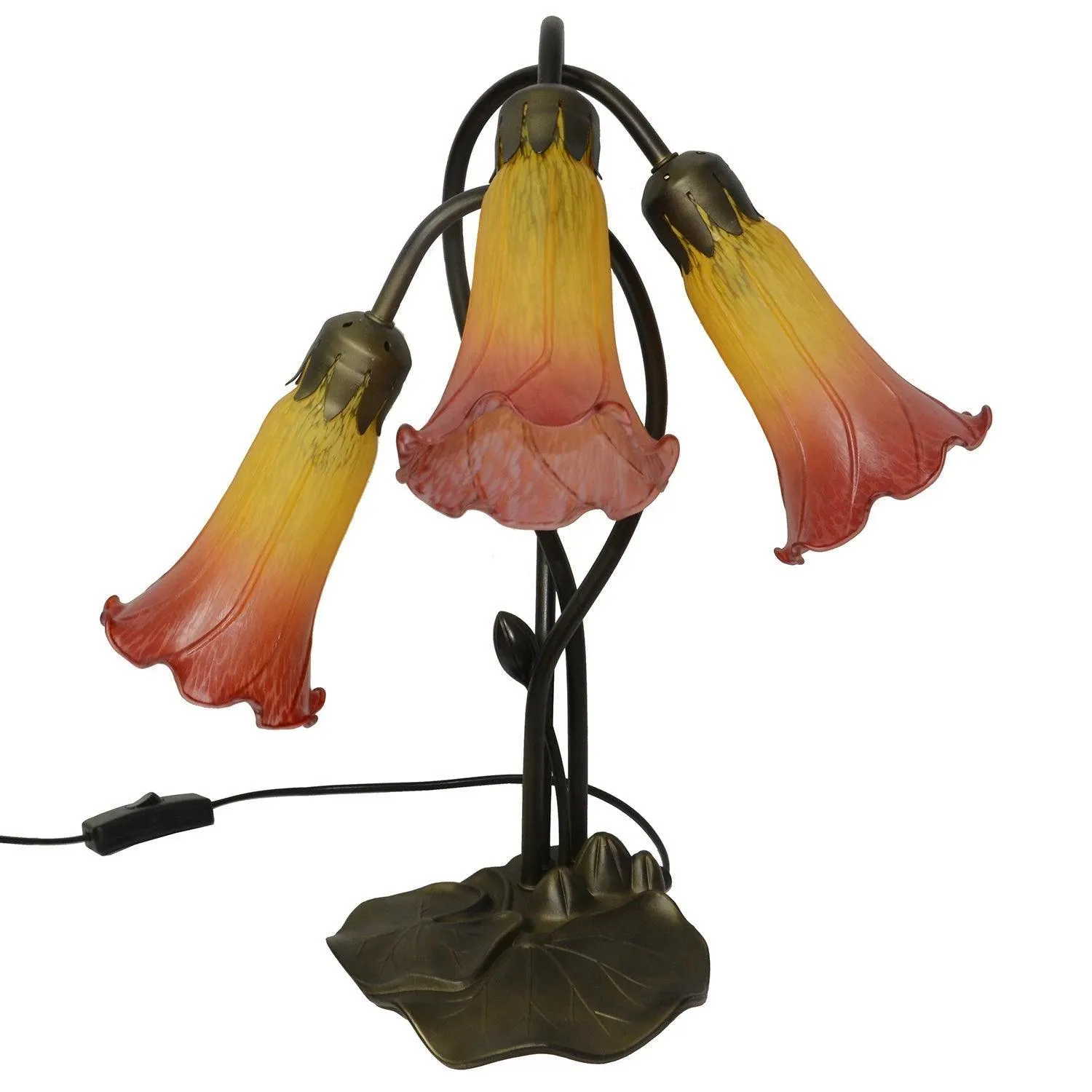 Peach Pond Lily Lamp Shade Glass Lampshade  4.5" Wide X 6" Tall X 1.5" Fitter Lighting Accessories