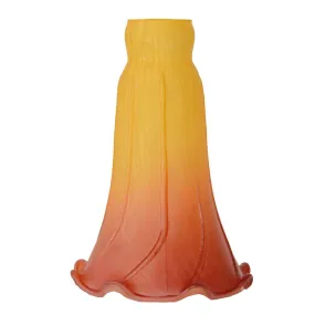 Peach Pond Lily Lamp Shade Glass Lampshade  4.5" Wide X 6" Tall X 1.5" Fitter Lighting Accessories