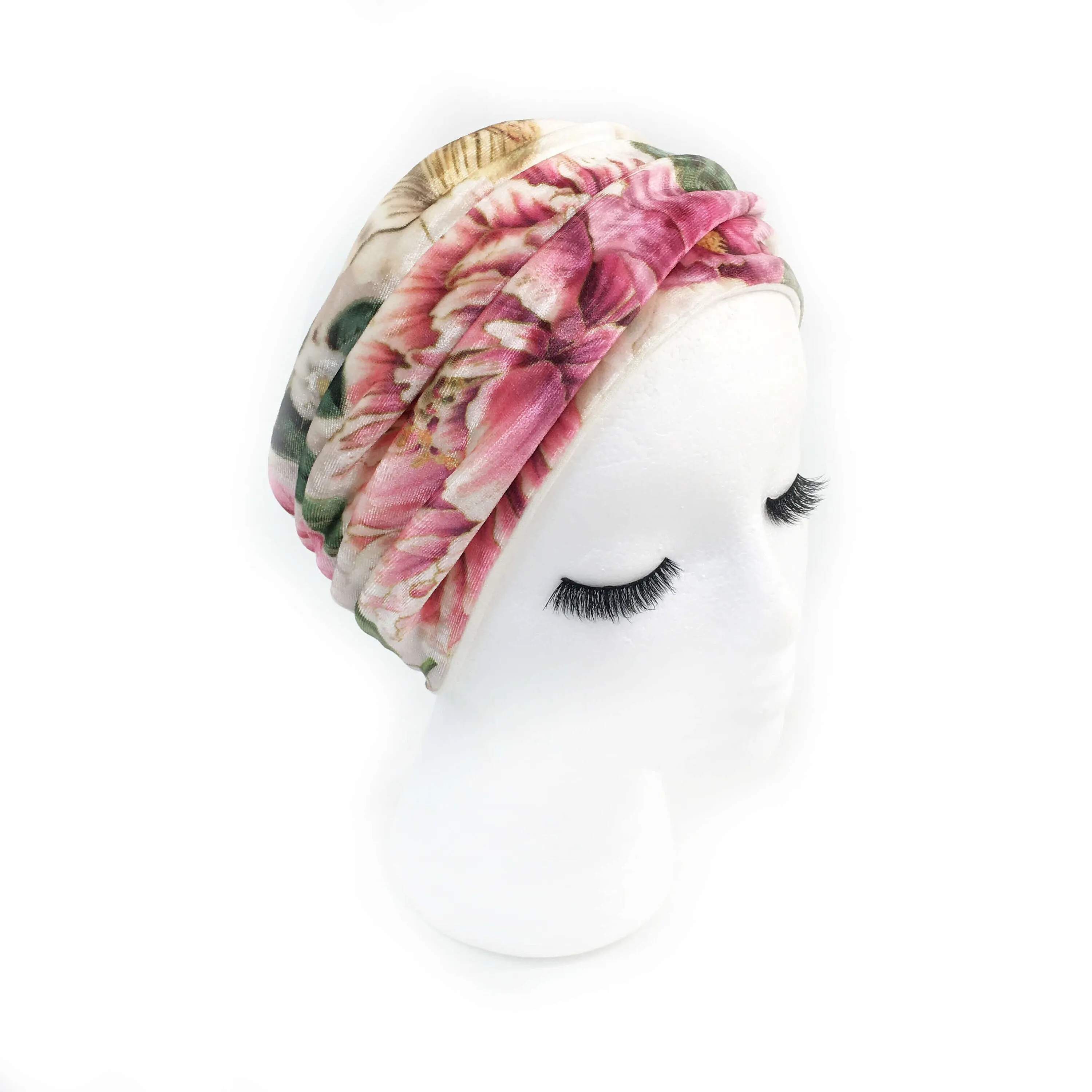 Peony Floral, Versatile Scarf, Headband, HatBand, Neck Warmer, Washable, Ladies Scarf, Velour Scarf, Designer Gaiter,Velour/Silky Soft Knit