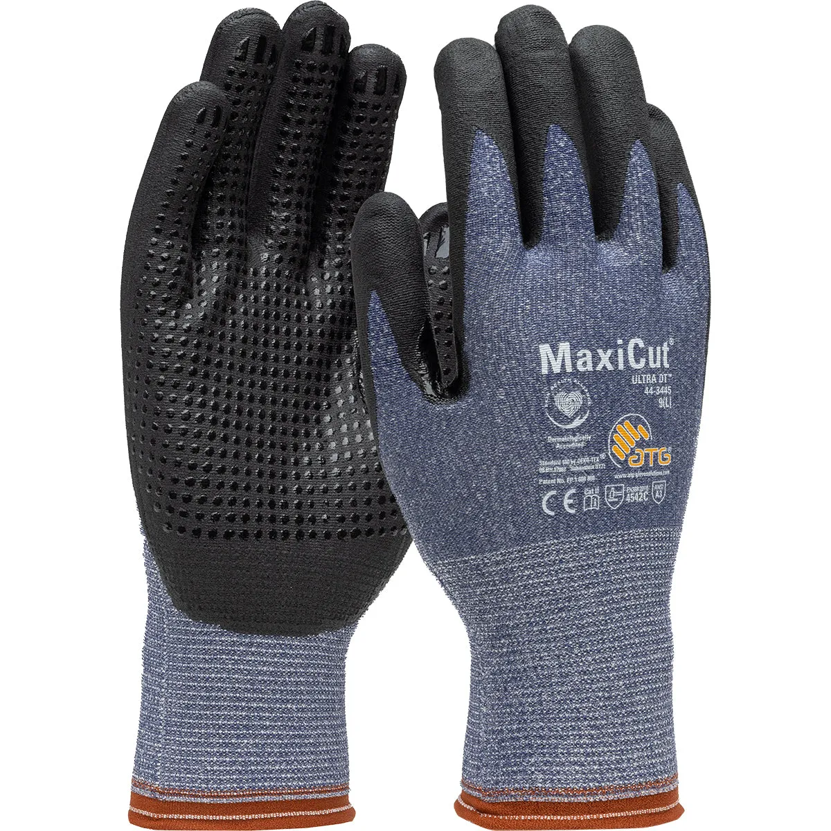 PIP MaxiCut Seamless Knit Engineered Yarn Glove with Premium Nitrile Coated MicroFoam Grip on Palm - Blue