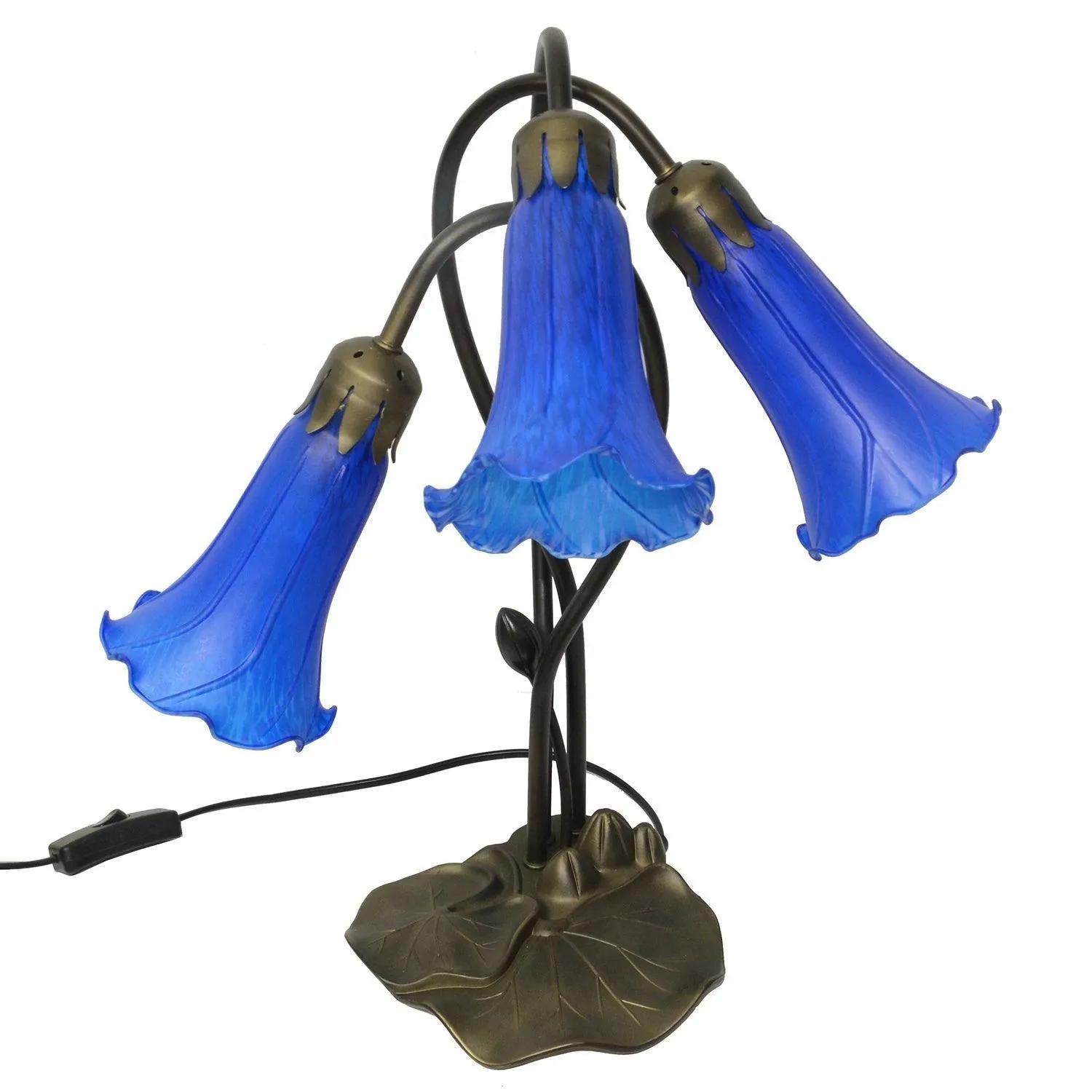 Pond Lily Lamp Shade Blue Glass Lampshade  4.5" Wide X 6" Tall X 1.5" Fitter
