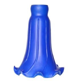 Pond Lily Lamp Shade Blue Glass Lampshade  4.5" Wide X 6" Tall X 1.5" Fitter